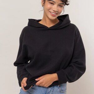 Double Zero Drop Shoulders Relax Hoodie black